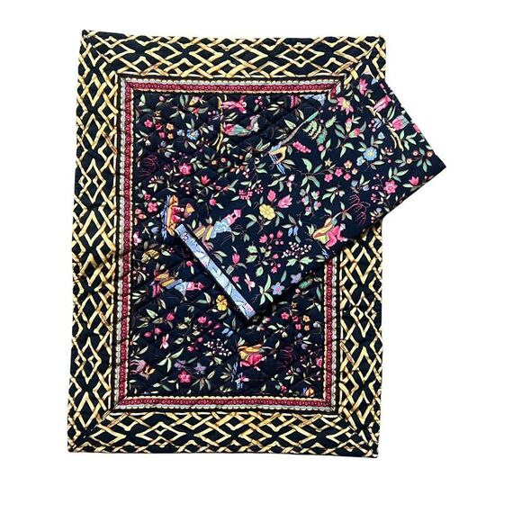 Vintage Vera Bradley 4 Placemats & Napkins Asian Oriental Quilted Retired - Picture 5 of 11